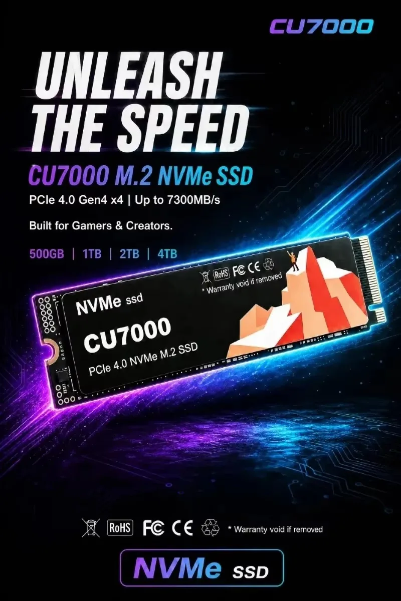 CU7000 SSD M.2 NVMe Internal S - M.2 Nvme 4Tb Pcie 4.0 Ssd recension och pris