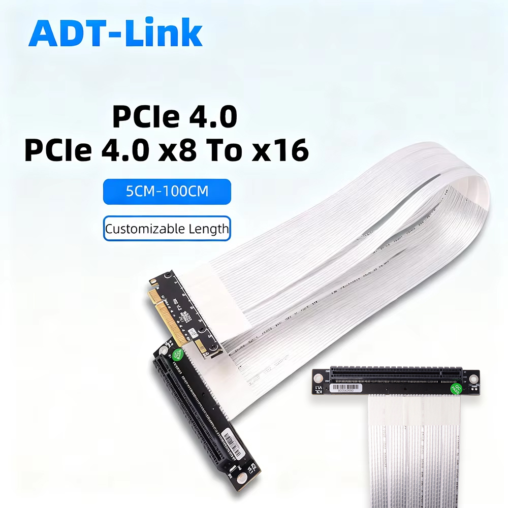 ADT-Link PCIE 4.0 / 3.0 X8 To  - Pcie 4.0 X16 Riser Cable 90 Degree recension och pris